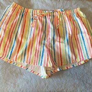 SHEIN Colorful Striped High Waist Shorts